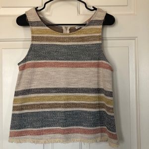 Striped Tank-top with Zip on Back!